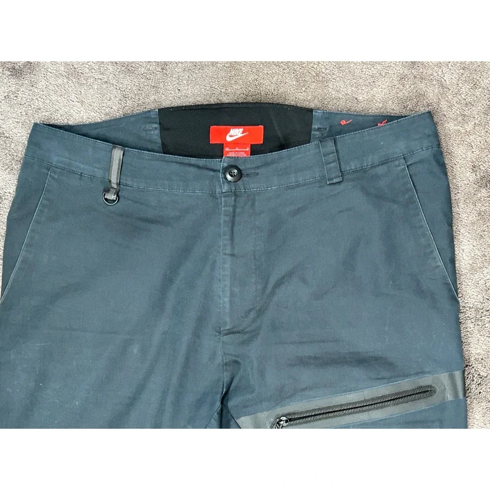 Nike Bonded Woven Pants Mens 34 Green Solid Tech Bonded Pocket 727344-010